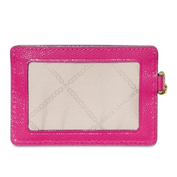 SALE💖🍓Michael Kors Jet Set Charm small chain ID card case Wild Berry - Picture 2 of 5